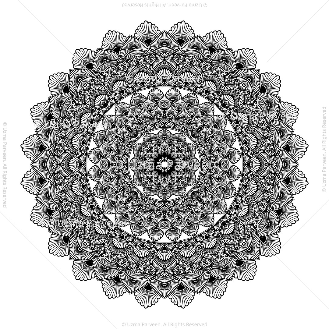 Circle of Serenity - Printable Mandala Artwork