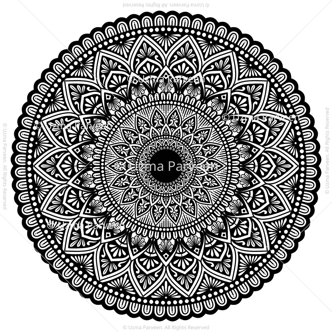 Luminous Lotus - Printable Mandala Artwork