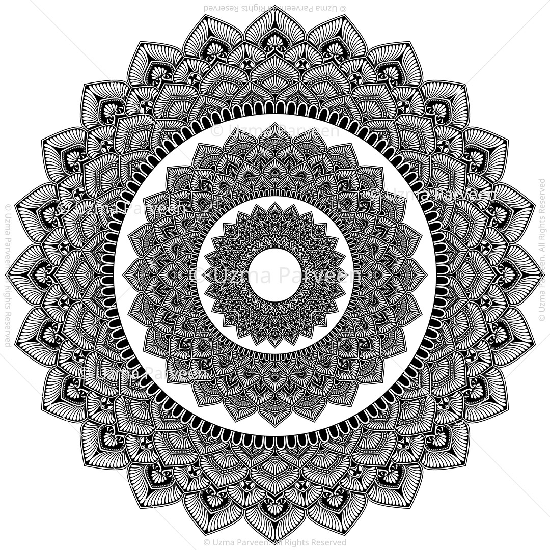 Infinite Petals - Printable Mandala Artwork