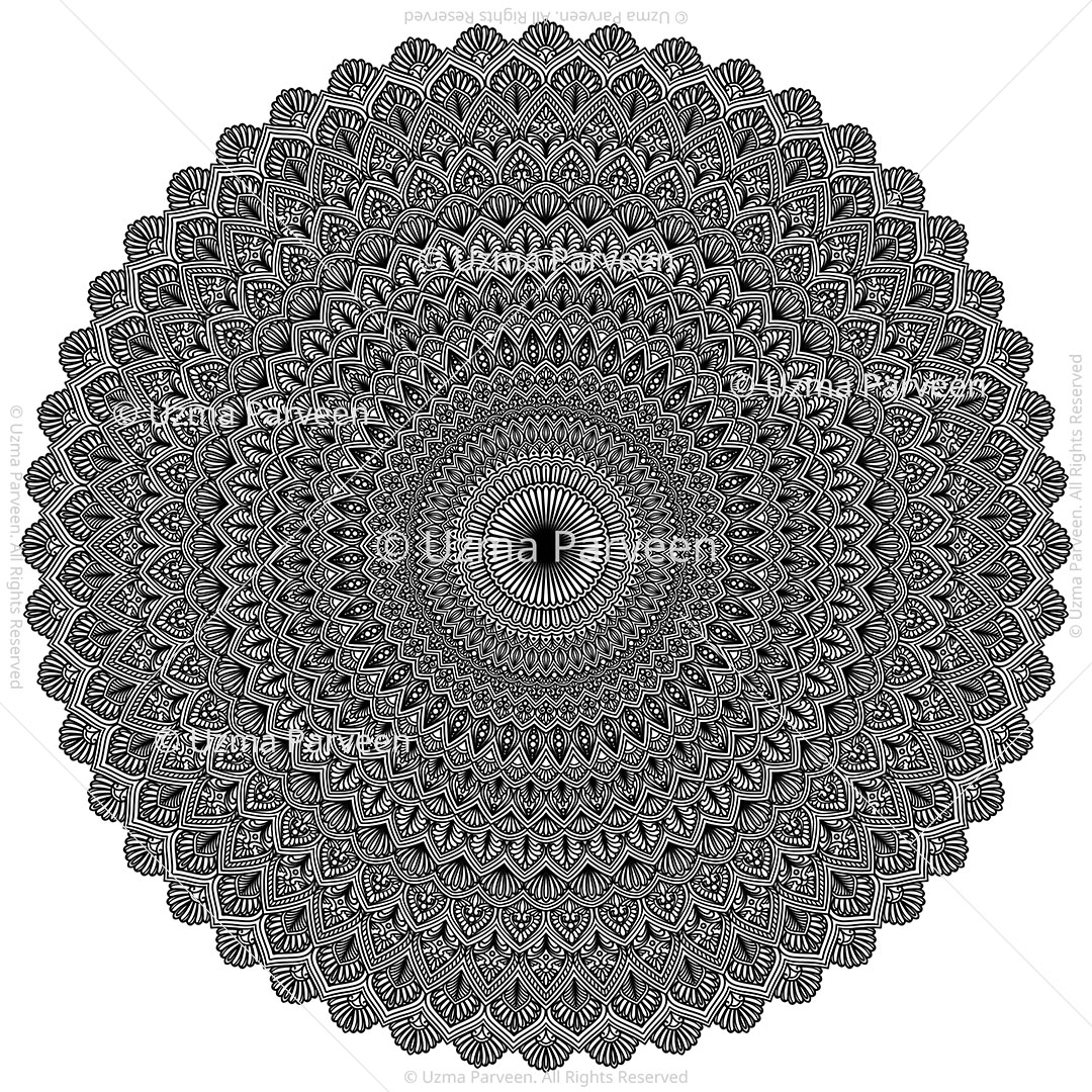 Midnight Dahlia - Printable Mandala Artwork